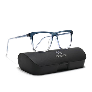 Eyejack Minimals Blue & Clear Square Eyeglasses for Men & Women (A02FCL1314-C4)