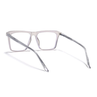 Eyejack Minimals Transparent Grey Square Eyeglasses for Men & Women (A02FCL1315-C5)