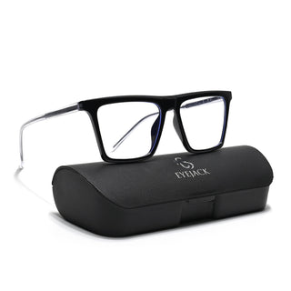 Eyejack Minimals Shine Black Square Eyeglasses for Men & Women (A03FCL1318-C1)