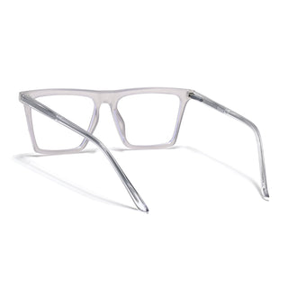 Eyejack Minimals Transparent Grey Square Eyeglasses for Men & Women (A03FCL1322-C5)