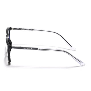 Eyejack Minimals Shine Black Rectangle Eyeglasses for Men & Women (A04FCL1325-C1)