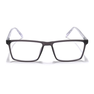 Eyejack Minimals Matt Grey Rectangle Eyeglasses for Men & Women (A04FCL1326-C2)