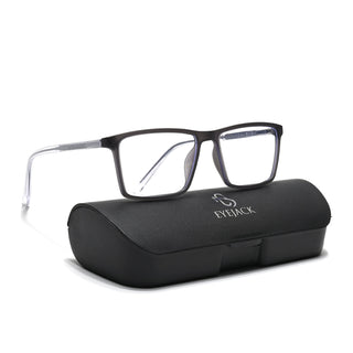 Eyejack Minimals Matt Grey Rectangle Eyeglasses for Men & Women (A04FCL1326-C2)