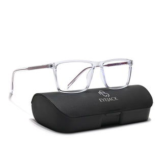 Eyejack Minimals Transparent Rectangle Eyeglasses for Men & Women (A04FCL1327-C3)