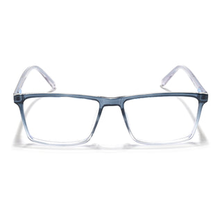 Eyejack Minimals Blue & Clear Rectangle Eyeglasses for Men & Women (A04FCL1328-C4)