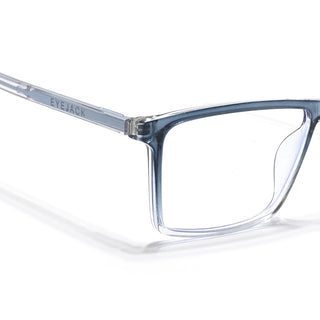 Eyejack Minimals Blue & Clear Rectangle Eyeglasses for Men & Women (A04FCL1328-C4)