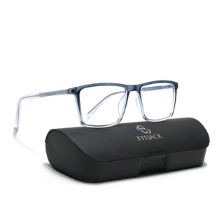 Eyejack Minimals Blue & Clear Rectangle Eyeglasses for Men & Women (A04FCL1328-C4)