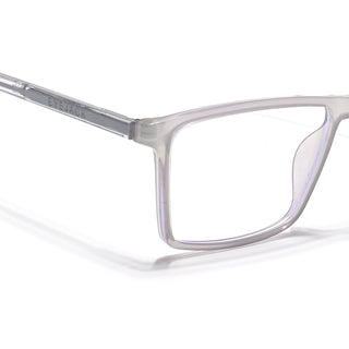 Eyejack Minimals Transparent Grey Rectangle Eyeglasses for Men & Women (A04FCL1329-C5)