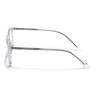 Eyejack Minimals Transparent Grey Rectangle Eyeglasses for Men & Women (A04FCL1329-C5)