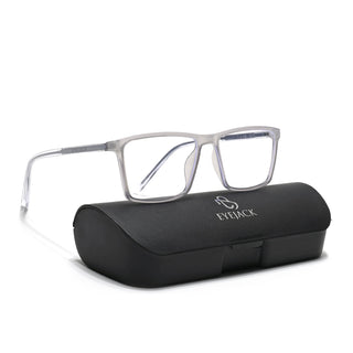 Eyejack Minimals Transparent Grey Rectangle Eyeglasses for Men & Women (A04FCL1329-C5)