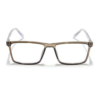 Eyejack Minimals Brown Rectangle Eyeglasses for Men & Women (A04FCL1331-C7)