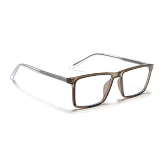 Eyejack Minimals Brown Rectangle Eyeglasses for Men & Women (A04FCL1331-C7)