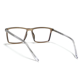 Eyejack Minimals Brown Rectangle Eyeglasses for Men & Women (A04FCL1331-C7)