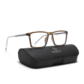 Eyejack Minimals Brown Rectangle Eyeglasses for Men & Women (A04FCL1331-C7)