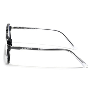 Eyejack Minimals Shine Black Square Eyeglasses for Men & Women (A05FCL1332-C1)