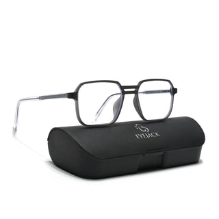 Eyejack Minimals Matt Grey Square Eyeglasses for Men & Women (A05FCL1333-C2)