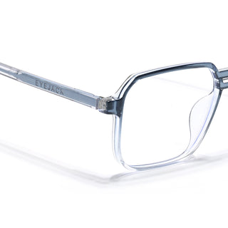 Eyejack Minimals Blue & Clear Square Eyeglasses for Men & Women (A05FCL1335-C4)