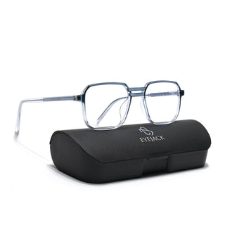 Eyejack Minimals Blue & Clear Square Eyeglasses for Men & Women (A05FCL1335-C4)