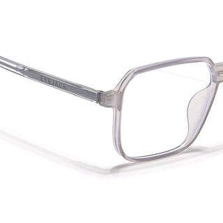 Eyejack Minimals Transparent Grey Square Eyeglasses for Men & Women (A05FCL1336-C5)