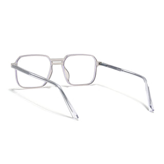 Eyejack Minimals Transparent Grey Square Eyeglasses for Men & Women (A05FCL1336-C5)