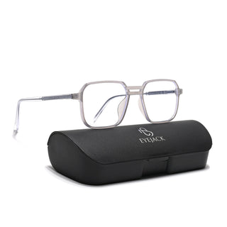 Eyejack Minimals Transparent Grey Square Eyeglasses for Men & Women (A05FCL1336-C5)