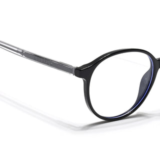 Eyejack Minimals Shine Black Round Eyeglasses for Men & Women (A07FCL1346-C1)