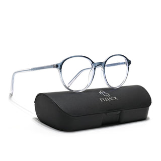 Eyejack Minimals Blue & Clear Round Eyeglasses for Men & Women (A07FCL1349-C4)