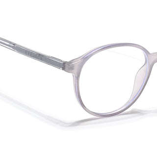 Eyejack Minimals Transparent Grey Round Eyeglasses for Men & Women (A07FCL1350-C5)