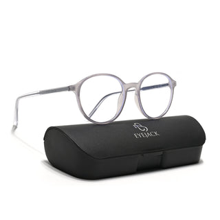 Eyejack Minimals Transparent Grey Round Eyeglasses for Men & Women (A07FCL1350-C5)