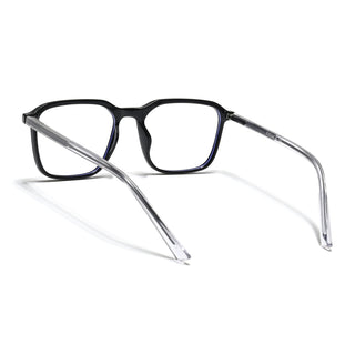 Eyejack Minimals Shine Black Square Eyeglasses for Men & Women (A08FCL1353-C1)