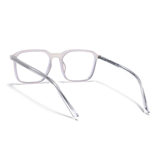 Eyejack Minimals Transparent Grey Square Eyeglasses for Men & Women (A08FCL1357-C5)