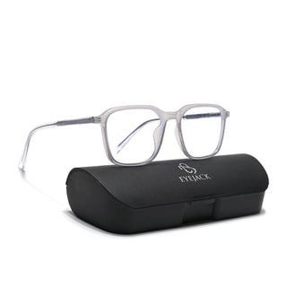 Eyejack Minimals Transparent Grey Square Eyeglasses for Men & Women (A08FCL1357-C5)