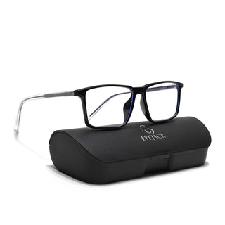 Eyejack Minimals Shine Black Rectangle Eyeglasses for Men & Women (A09FCL1360-C1)