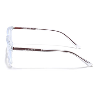 Eyejack Minimals Transparent Rectangle Eyeglasses for Men & Women (A09FCL1362-C3)