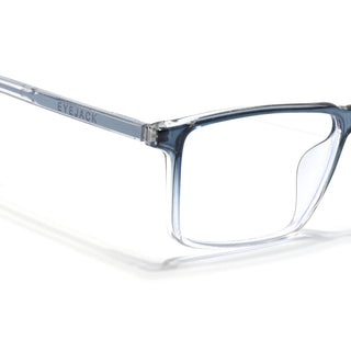 Eyejack Minimals Blue & Clear Rectangle Eyeglasses for Men & Women (A09FCL1363-C4)