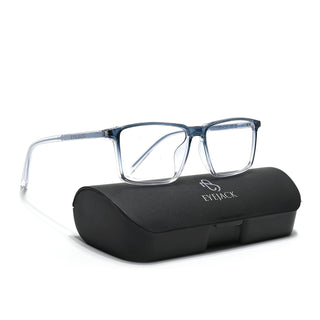 Eyejack Minimals Blue & Clear Rectangle Eyeglasses for Men & Women (A09FCL1363-C4)