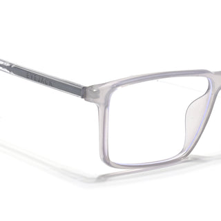 Eyejack Minimals Transparent Grey Rectangle Eyeglasses for Men & Women (A09FCL1364-C5)