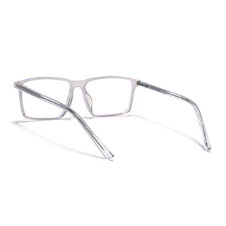 Eyejack Minimals Transparent Grey Rectangle Eyeglasses for Men & Women (A09FCL1364-C5)