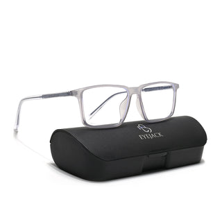 Eyejack Minimals Transparent Grey Rectangle Eyeglasses for Men & Women (A09FCL1364-C5)