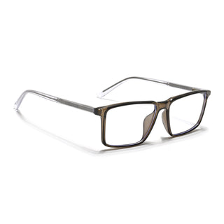 Eyejack Minimals Brown Rectangle Eyeglasses for Men & Women (A09FCL1366-C7)