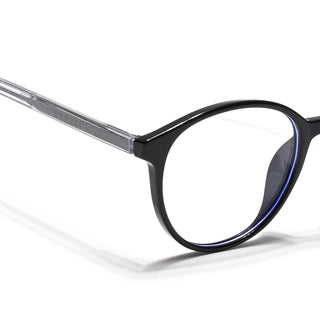 Eyejack Minimals Shine Black Round Eyeglasses for Men & Women (A10FCL1367-C1)