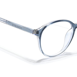 Eyejack Minimals Blue & Clear Round Eyeglasses for Men & Women (A10FCL1370-C4)