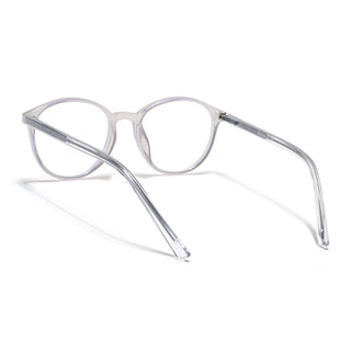 Eyejack Minimals Transparent Grey Round Eyeglasses for Men & Women (A10FCL1371-C5)