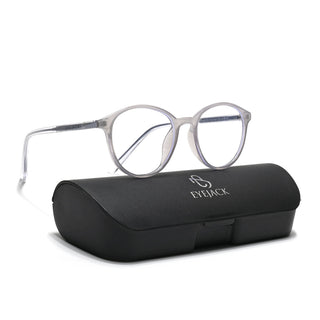 Eyejack Minimals Transparent Grey Round Eyeglasses for Men & Women (A10FCL1371-C5)