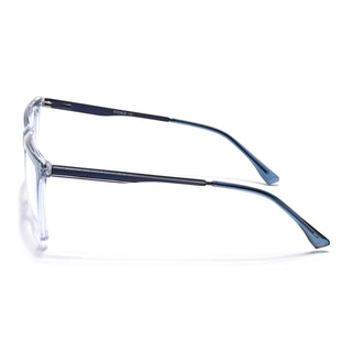 Eyejack Essentials Blue & Clear Square Eyeglasses for Men & Women (B01FCL1377-C4)