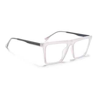 Eyejack Essentials Transparent Grey Square Eyeglasses for Men & Women (B01FCL1378-C5)