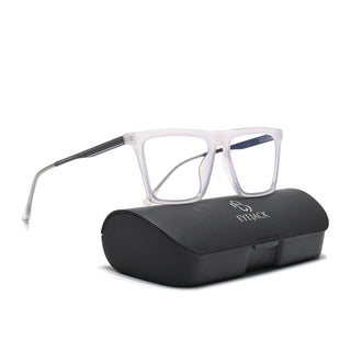 Eyejack Essentials Transparent Grey Square Eyeglasses for Men & Women (B01FCL1378-C5)