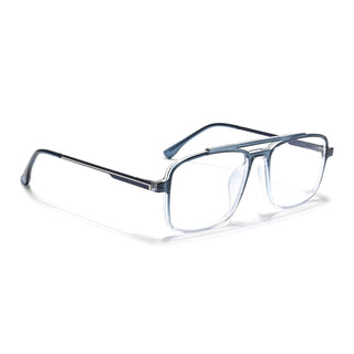 Eyejack Essentials Blue & Clear Wayfarer Eyeglasses for Men & Women (B02FCL1384-C4)