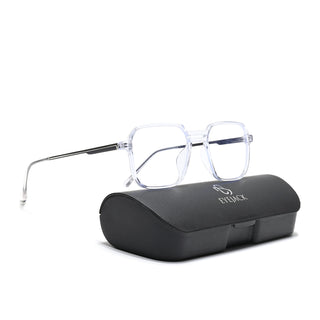 Eyejack Essentials Transparent Square Eyeglasses for Men & Women (B03FCL1390-C3)