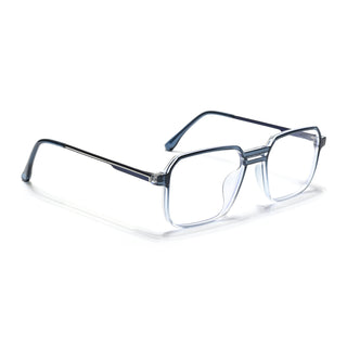 Eyejack Essentials Blue & Clear Square Eyeglasses for Men & Women (B03FCL1391-C4)